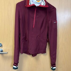 Burgundy half zip XS free people